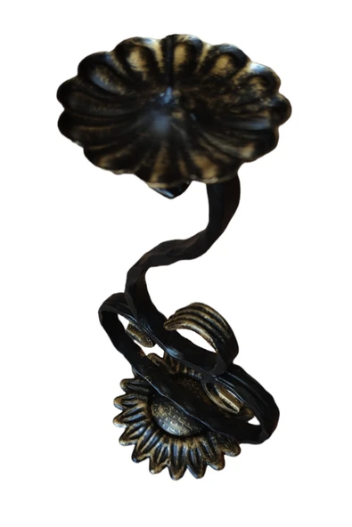 AJU Şamdan Mumluk Ferforje Tasarım Ev Dekorasyonu Vintage Klasik Dekoratif Mumluk Paslanmaz Kaplama Gold - 4