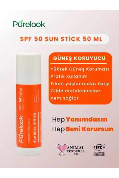 purelook Güneş Koruyucu Spf 50 Sun Stick 15 ml (ORGANİK) - 2