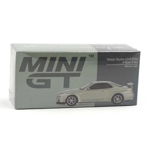 Mini GT 1/64 Nissan Skyline GT-R (R34) V-Spec II Nür Millenium Jade - Resim 2