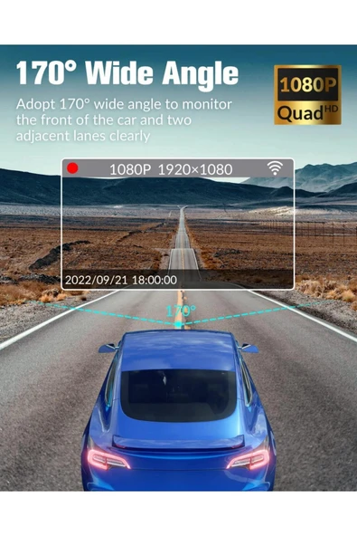 Blackbird Y15 Çift Lensli Full HD 1080P Araç İçi Kamera DVR 170 Geniş Açı G-Sensör, Döngü Kaydı, Gece Görüşü - 5