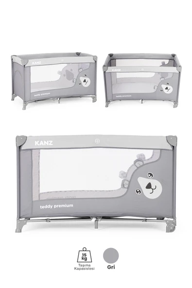 Kanz Teddy Premium Oyun Parkı ve Park Yatak Gri 60 x 120 - 2