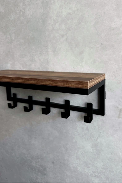 AJU Modern Portmanto Duvar Tipi Askılık ve Raf Ceket Şemsiye Çanta Havlu Elbise Posta Hol Koridor Askısı - 6