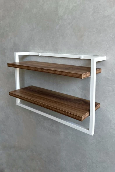 AJU Havluluk 2Katlı Kitaplık Aksesuar Rafı Ev Banyo Mutfak Düzenleyici Duvara Kolay Monte Çok Amaçlı Raf - 6