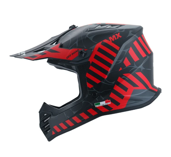 SWAY - FS-618 ALERT CROSS KASK - SİYAH KIRMIZI - XLARGE BEDEN