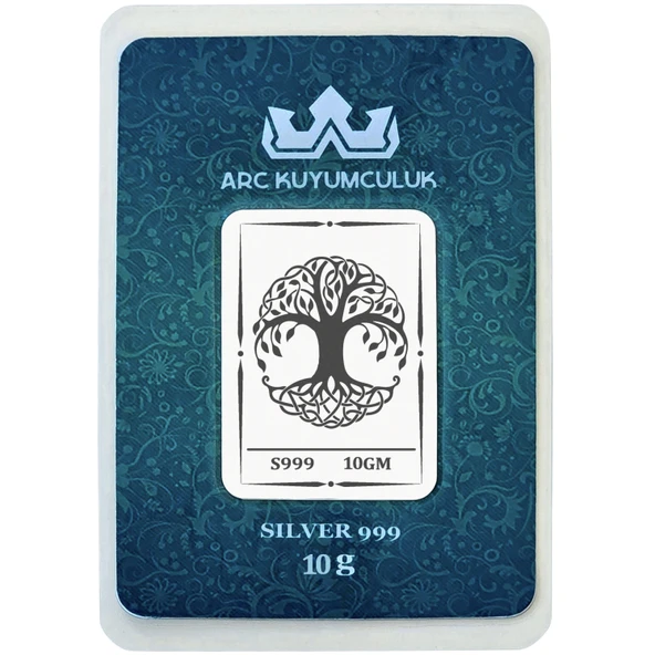 Hayatın Gücünü ve Umudunu Yansıtan Hayat Ağacı Temalı Hediyelik 10 Gram 999 Ayar Gümüş Külçesi-692 ürün görseli