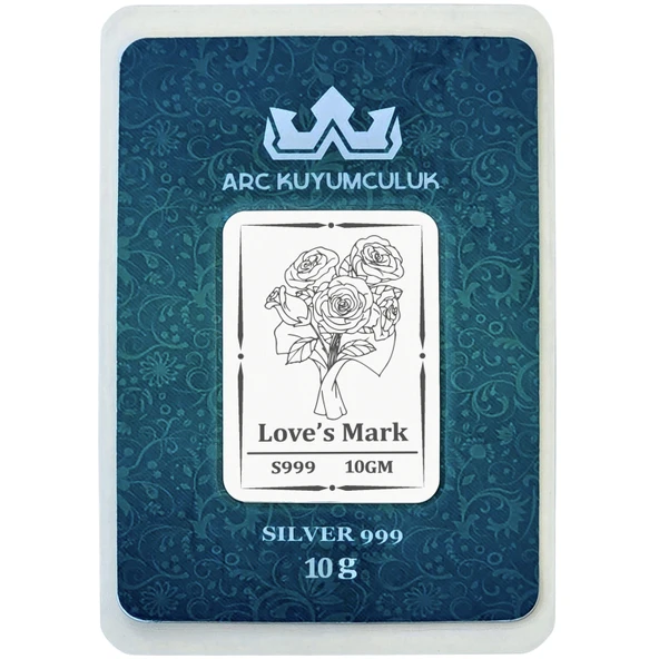Çiçek Temalı 999 Ayar Gümüş Tasarımlı Hediyeye Özel 10 Gram Gümüş Külçesi-687 - Resim 1