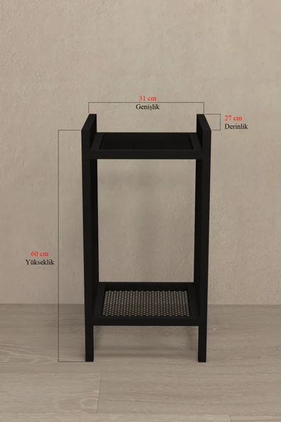 AJU Saksılık Çiçeklik 2 Katlı Metal Saksı Standı Ev Bahçe Balkon Düzenleyici Çok Amaçlı Dekoratif Raf - 7