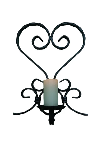 AJU Mumluk Ferforje Aplik Duvar Monte Dekoratif Şamdan Metal Ev Bahçe Balkon Ofis Dekorasyonu ( Siyah )' - 2