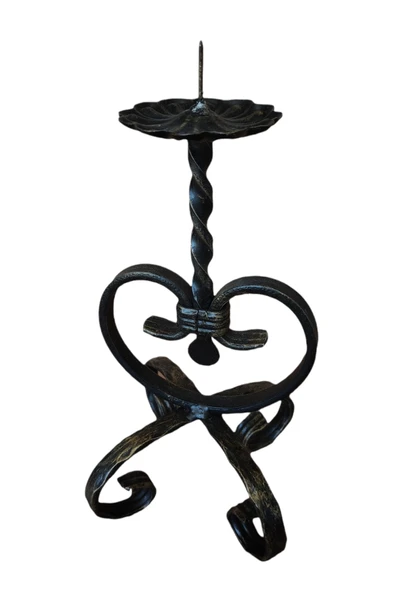 AJU Şamdan Ferforje Mumluk Dekoratif Hediye Metal Ev Bahçe Balkon Ofis Dekorasyonu Eskitme Siyah / Altın - 2