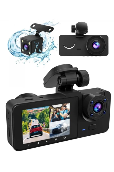 Blackbird Y15 Çift Lensli Full HD 1080P Araç İçi Kamera DVR 170 Geniş Açı G-Sensör, Döngü Kaydı, Gece Görüşü