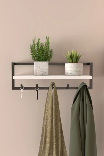 AJU Portmanto Duvar Askılığı Modern Metal Askılık Hol Koridor Mutfak Banyo Havlu Elbise Anahtar Askısı - Resim 2