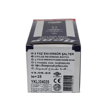 Opaş 3x25A 1-0-1 Kilitli Enversör Pako Şalter - YKL304025 - Resim 4