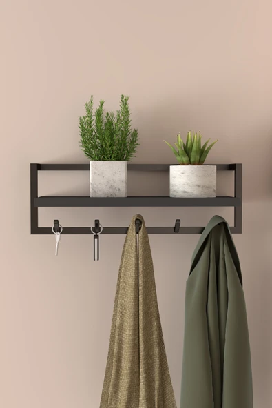 AJU Portmanto Duvar Askılığı Modern Metal Askılık Hol Koridor Mutfak Banyo Havlu Elbise Anahtar Askısı - 2