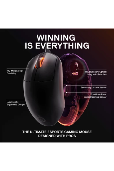 (OUTLET) SteelSeries Prime+ Plus Rgb Optik Fps Gaming Oyuncu Mouse - Resim 5