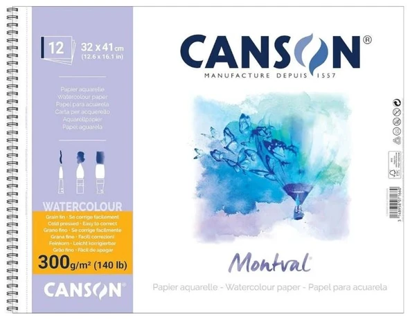 Canson Montval Suluboya Blok - 32x41cm - 300gr - 12 Yaprak ürün görseli