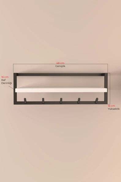 AJU Portmanto Duvar Askılığı Modern Metal Askılık Hol Koridor Mutfak Banyo Havlu Elbise Anahtar Askısı - Resim 6