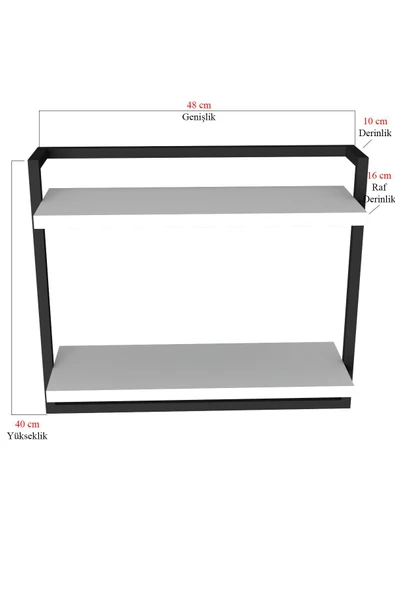 AJU 2 Katlı Raf Havluluk Kitaplık Aksesuar Rafı Ev Banyo Mutfak Düzenleyici Çok Amaçlı Raf Geniş Aralık - 7