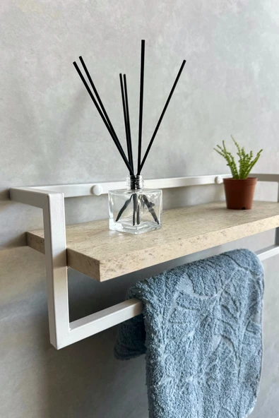 AJU Havluluk Banyo Rafı Sabunluk Şal Askılığı Havlu Askısı Banyo Mutfak Düzenleyici Modern Şık Raf - 2