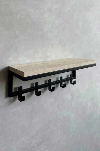 AJU Modern Portmanto Duvar Tipi Askılık ve Raf Ceket Şemsiye Çanta Havlu Elbise Posta Hol Koridor Askısı - 2