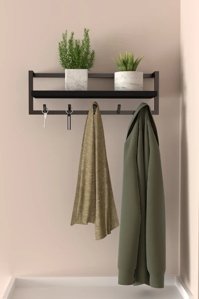 AJU Portmanto Duvar Askılığı Modern Metal Askılık Hol Koridor Mutfak Banyo Havlu Elbise Anahtar Askısı - 4