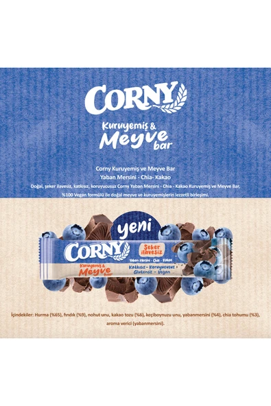 Corny Kuruyemiş & Meyve Bar Yaban Mersini Chia Kakao 35g x 12 Adet - 3