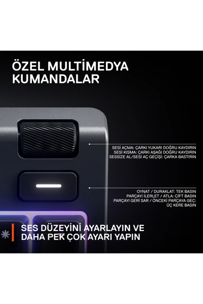(OUTLET) SteelSeries Apex 3 Kablolu IP32 Suya Dayanıklı RGB Aydınlatmalı Gaming Türkçe Klavye - Resim 4