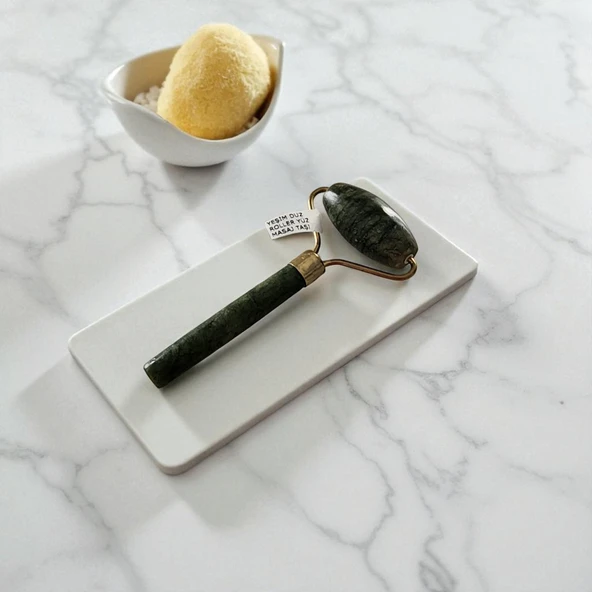 Orijinal Yeşim Düz Roller Yüz Masaj Taşı Face Roller - Resim 2