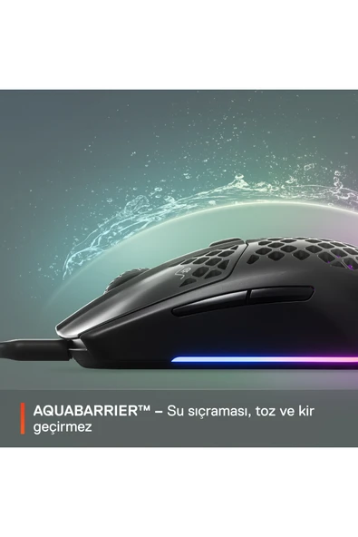 (OUTLET) SteelSeries Aerox 3 Onyx 8500 Cpı 6 Tuş Rgb Optik Kablolu Gaming (OYUNCU) Mouse - Resim 3