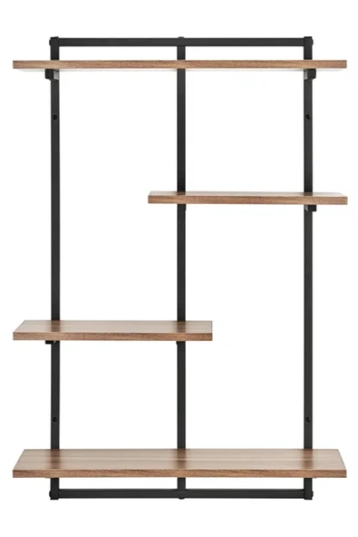 AJU Modern Duvar Rafı - 4 Katlı Metal Şık Modern Yüzen Pencere Duvar Rafı Kitaplık Düzenleyici Raf - 7