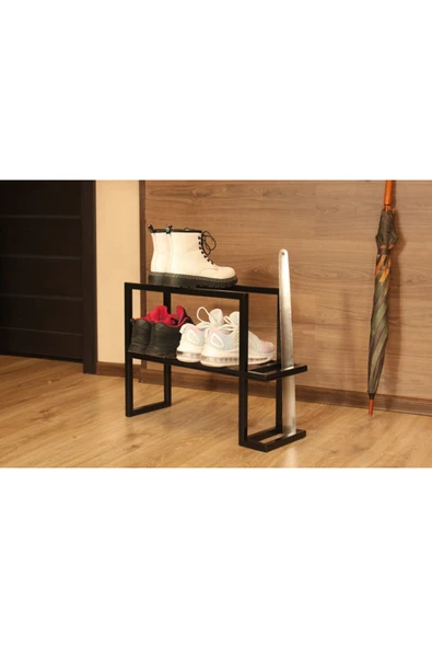 AJU Metal Ayakkabılık ve Şemsiye Standı Modern Giriş Düzeni için Şık Depolama Bot Çizme Rafı - 2