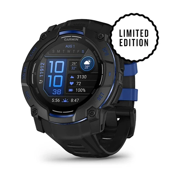 Garmin Instinct 3 - 50 mm AMOLED Siyah Mavi ürün görseli 1