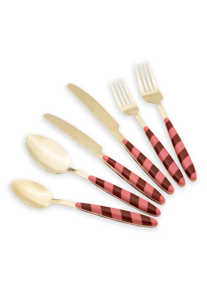 The Mia Joy Çatal Kaşık Bıçak Takımı Pembe Gold 36 Parça ürün görseli 1