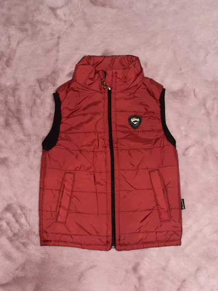 3-8 yaş cepli şişme yelek erken çocuk bordo ürün görseli