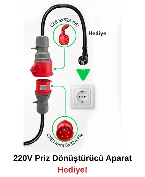 Khons 22 kW 5 m Taşınabilir Elektrikli Araç Şarj İstasyonu - 3