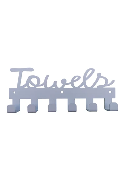 AJU Havlu Askısı Kancalı Duvara Monte Paslanmaz Su Geçirmez Havlu Bornoz Giysi Askısı Şık Tasarım Beyaz - 2