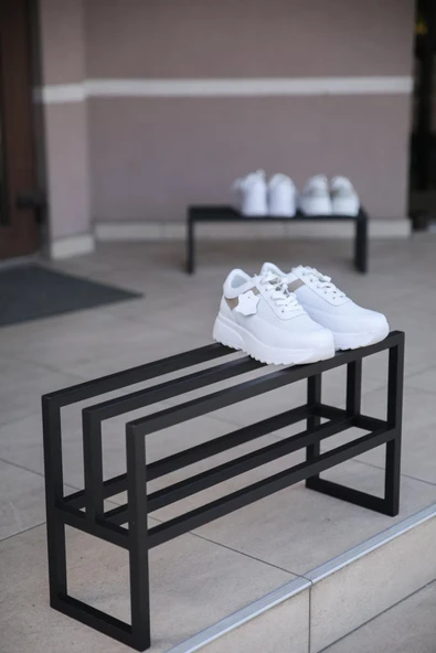 AJU Endüstriyel Metal Ayakkabılık Şık Modern Koridor Ayakkabı Rafı Dayanıklı Metal Stand Dolap İçi Raf - 3