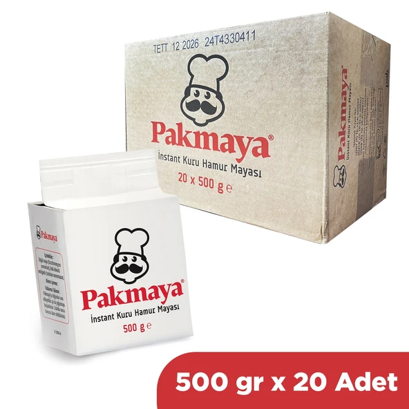 Pakmaya Instant Kuru Hamur Mayası 500 gr x 20 Adet (1 Koli) ürün görseli 1