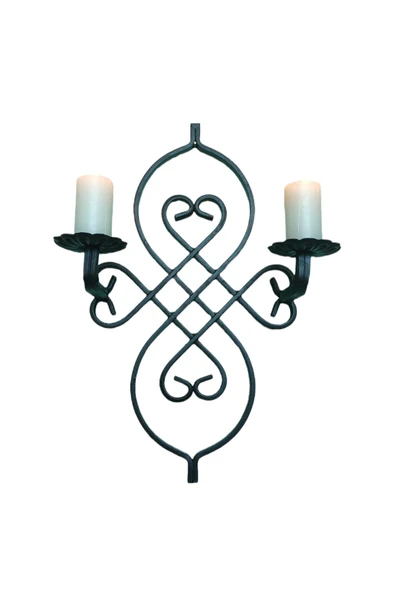 AJU Mumluk Ferforje Aplik Şamdan Dekoratif Duvar Monte Metal Ev Bahçe Balkon Dekorasyonu Paslanmaz Siyah - 4