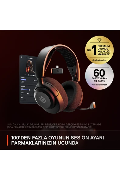 (OUTLET) SteelSeries Arctis Nova 5 Wireless 2.4Ghz ve Bluetooth Siyah Gaming (Oyuncu) Kulaklığı - Resim 3