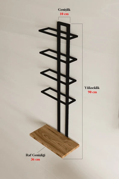 AJU Şaraplık Ve Kadeh Rafı Duvara Monte Şarap Mahzeni Modern Duvar Alkol Rafı – Metal Ve Ahşap Tasarım - 7