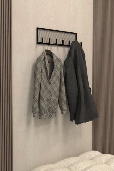 AJU Duvar Askısı Portmanto Elbise Havlu Askılığı Ev Banyo Mutfak Düzenleyici Modern 7 Kol Metal Askılık - 2