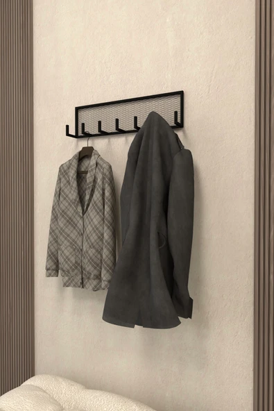 AJU Duvar Askısı Portmanto Elbise Havlu Askılığı Ev Banyo Mutfak Düzenleyici Modern 7 Kol Metal Askılık - 3