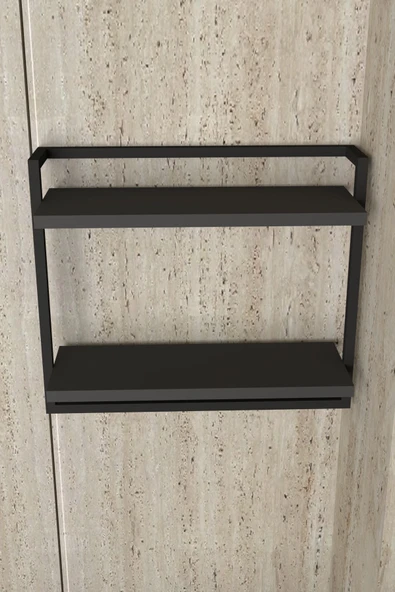 AJU 2 Katlı Raf Havluluk Kitaplık Aksesuar Rafı Ev Banyo Mutfak Düzenleyici Çok Amaçlı Raf Geniş Aralık - 7