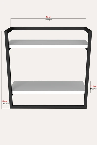 AJU Havluluk 2 Katlı Duvara Monte Raf Aksesuarlık Şal Askılığı Banyo Mutfak Düzenleyici Çok Amaçlı Raf - 7