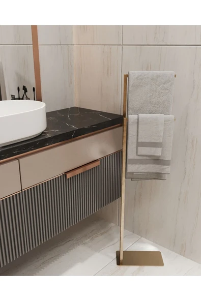 AJU Havluluk Kağıt Havlu Askısı Gold Metal Malzeme Kurulum Gerektirmez Devrilmez Banyo Düzenleyici