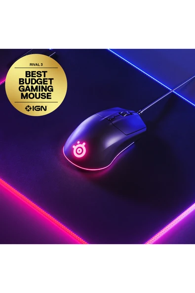 (OUTLET) SteelSeries Rival 3 Optik 6 Tuş 8500cpı Kablolu Gaming (OYUNCU) Mouse - Resim 5