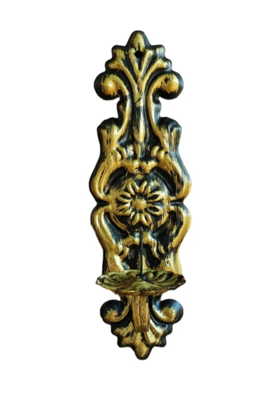 AJU Mumluk Duvar Şamdanı Aplik Ev Bahçe Balkon Ofis Dekorasyonu Özel Tasarım Hediye 31x10cm Eskitme Gold - 2