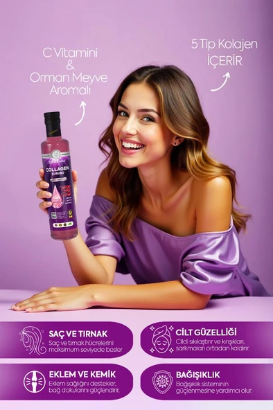 Zühre Ana 5 Tip Hidrolize Kolajen Peptit İçeren Collagen Şurubu - Resim 4