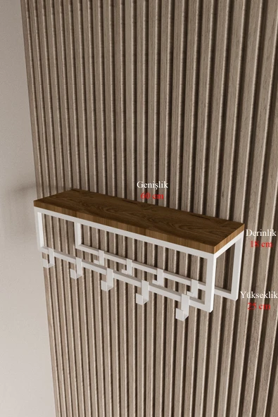 AJU Modern Duvar Askılığı | Raflı Metal Askılık | Dekoratif Giriş ve Antre Düzenleyici - 6