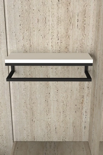 AJU Havluluk Duvara Monte Raf Aksesuarlık Şal Askılığı Ev Banyo Mutfak Düzenleyici Çok Amaçlı Raf - 5